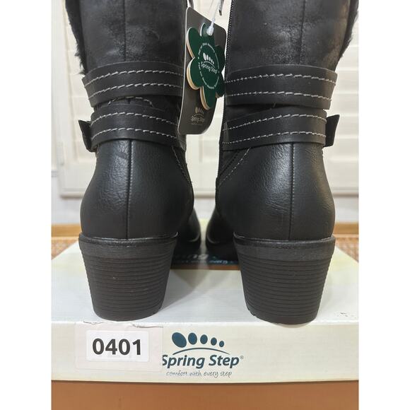 Spring Step Relife Boisa Boot Black Vegan Leather 9 US 40 EU NIB Water Resistant - Picture 12 of 16
